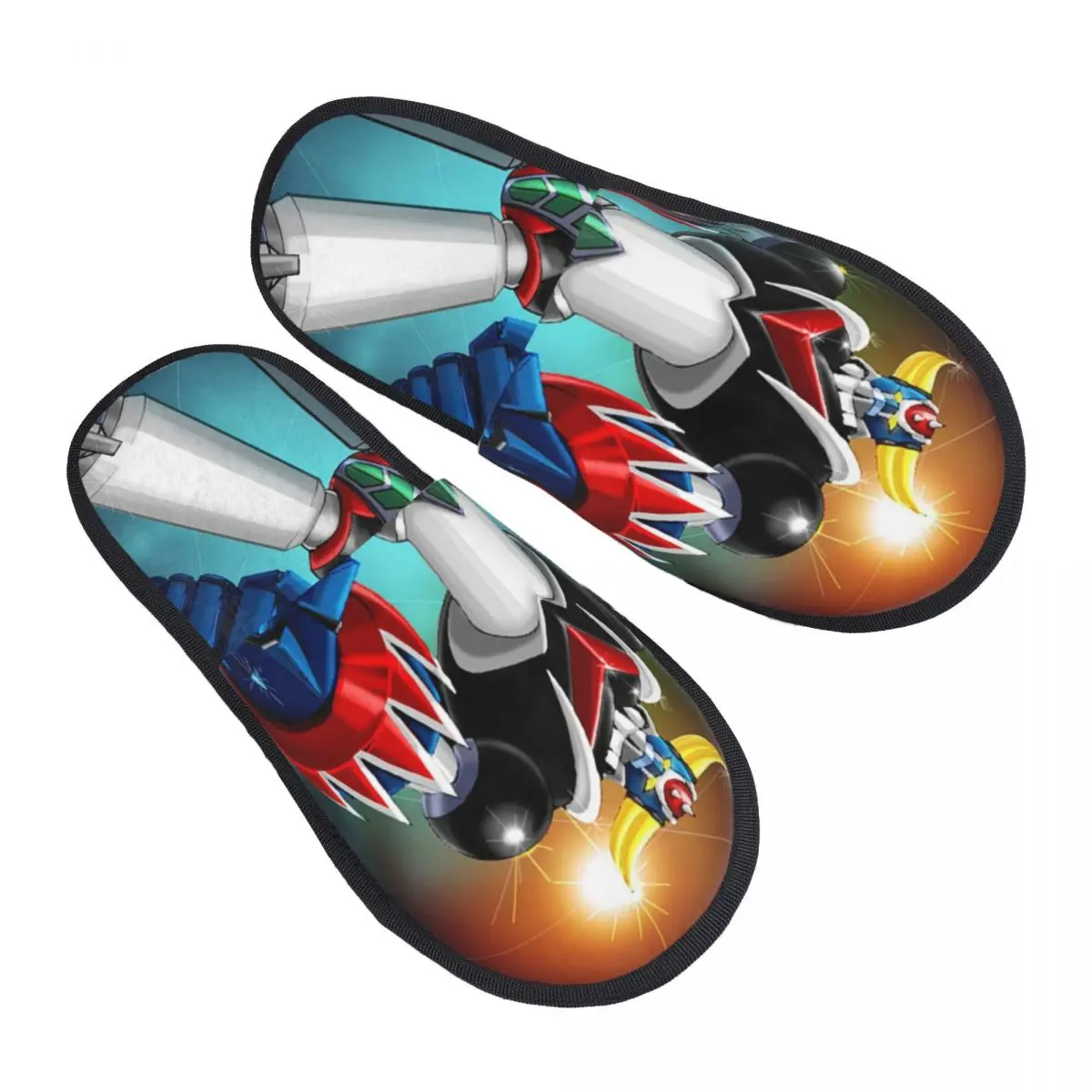 

Custom Goldorak Grendizer Soft Memory Foam House Slippers Women Anime UFO Robot Goldrake Comfy Warm Anti-skid Sole Slipper