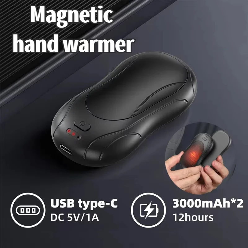 Magnetic Separation Electric Hand Warmer Three Levels Temperature Control Durable Heating Portable