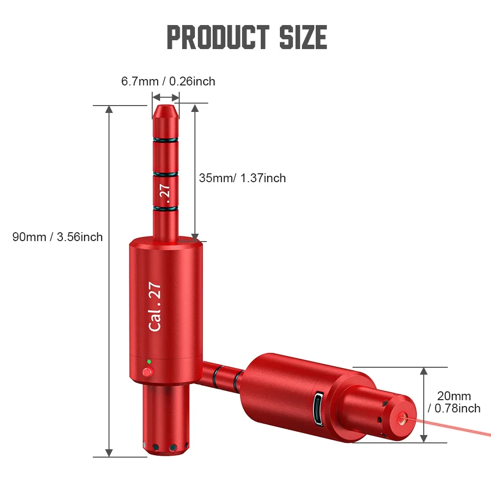 Dual-Purpose .27 Laser Training Red Dot Sight with Magnetic Powder Precise Aiming Home Garden Outdoor Sports Shooting