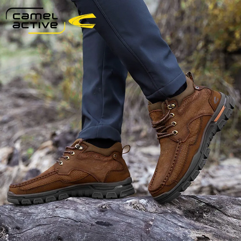 Camel Active New Leather Hiking Shoes Boots Waterproof Winter Men's Non-slip - AliExpress