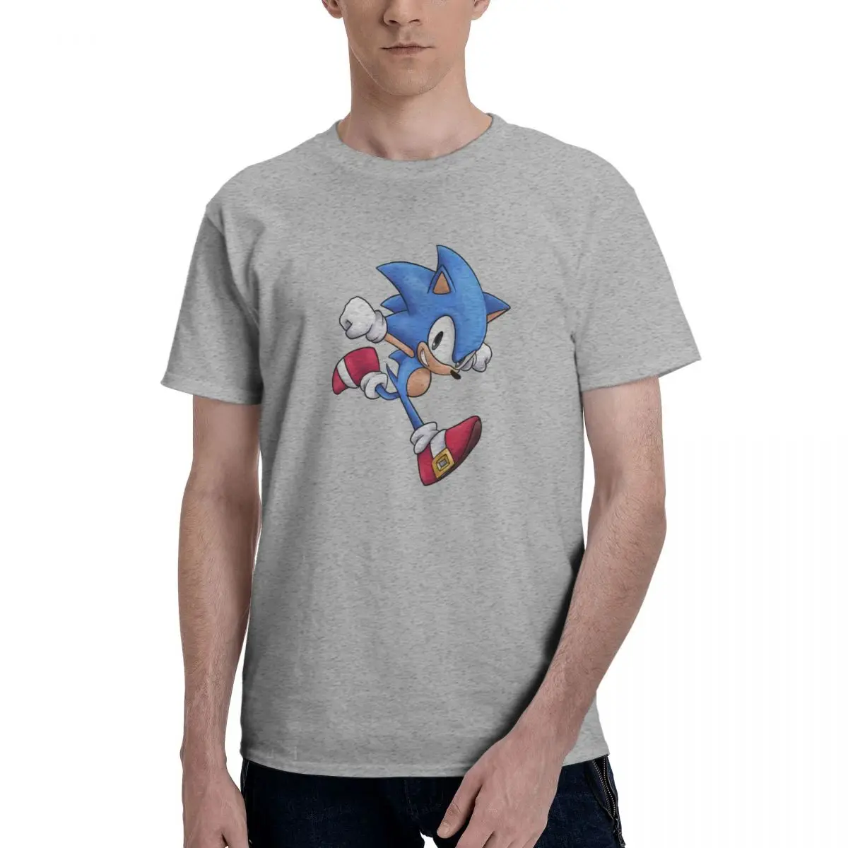 thumbnail image 1 of Nueva camiseta de Sonics con estampado de anime japonés para hombre, camisetas de algodón, camisetas deportivas de moda de verano de manga corta, 1 of 5