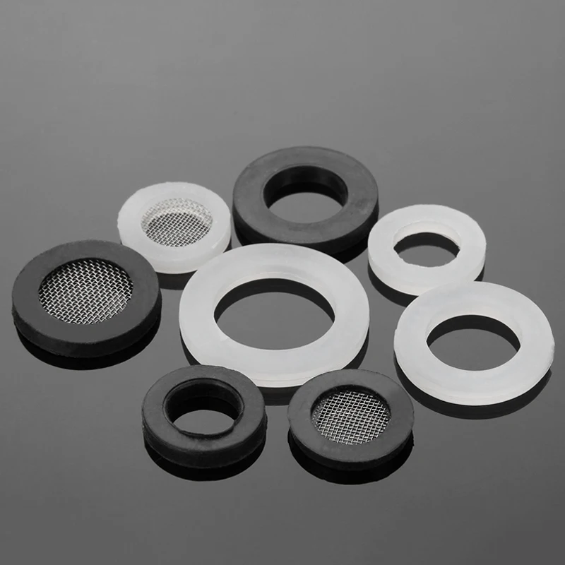 Gasket 5-100pcs 1/8"1/4"3/8"1/2"3/4"1"1.2"1.5"2" Rubber/Silicon/PTFE Sealing Ring For Shower Nozzle Hose Pipe Bellow Tube Washer