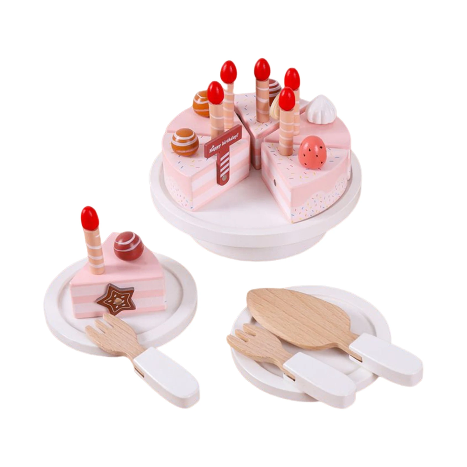 Wooden Cake Toys Montessori Toys Cooking Toy DIY Pretend Play for Boys Ages 3 Years and Up Children Holiday Gifts Preschool
