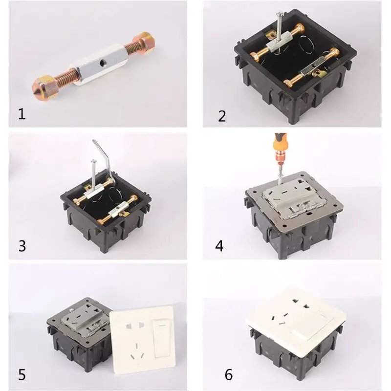 10 Pairs 86 Type Wall Switch Cassette Lower Damage Repair Tools Adjustable Length Bracket Rod Lever Socket Screw