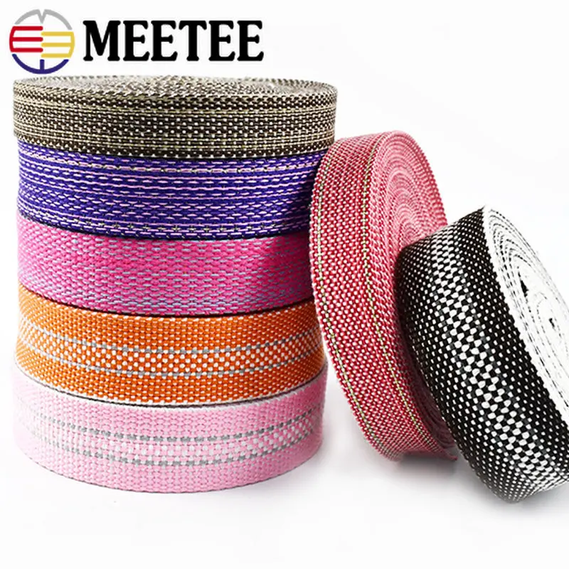 

5Meters Meetee 20-34mm Jacquard Nylon Webbing Bag Shoulder Strap Clothes Cotton Tape Shoes Ribbon Backpack Sewing Accessories