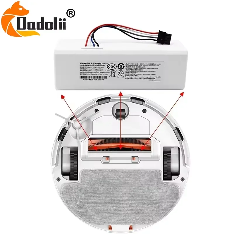 14V 12800mAh P1904-4S1P-MM Battery For Xiaomi Mijia 1C STYTJ01ZHM Robot Vacuum Mop Cleaner Accessories Parts original 6