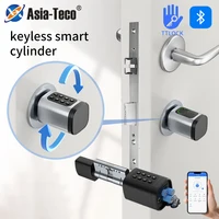 TTlock/Tuya App Smart Cylinder Lock Mortise App G2 Gateway Mechanical Key And USB Emergency Power Fingerprint Pin code Keyless
