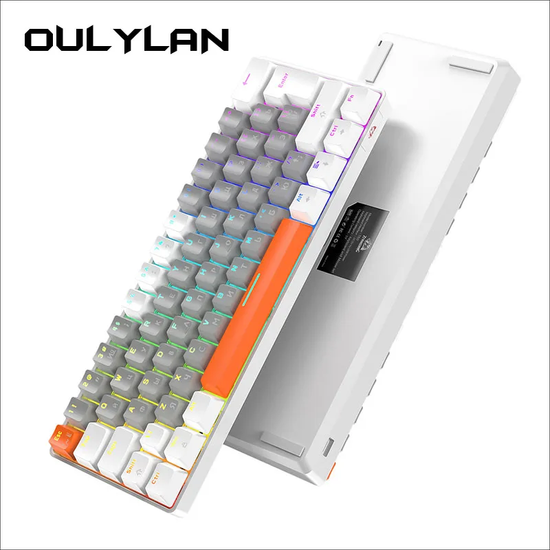 

2024 T60 Russian Mechanical Keyboard Luminous Gaming Keyboard Type-C Wired 62 Keys Russian Notebook Mac Mechanical Keyboard