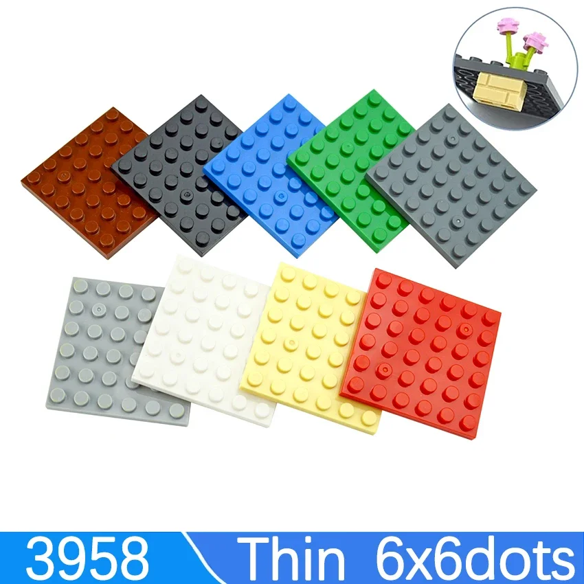 

10 шт. тонкие строительные блоки, базовая пластина, фигурки, кирпичи, 6x6 точек, развивающие креативные детали «сделай сам», совместимы с 3958, детская Подарочная игрушка
