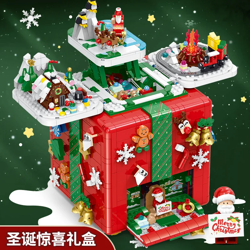

GULY 60506 Christmas Surprise Gift Box Model Series DIY Toys Building Blocks Desktop Ornaments Christmas Gift For Boys 2866Pcs