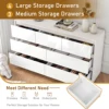 7 Drawer Dresser for Bedroom, 55 Inch Modern Dresser with High Gloss Drawers, Large Wood Chest of Drawer, White/Black 3