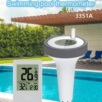 Wireless Digital Floating Pool Thermometer LCD Swimming Pool Bath Water Spas Aquariums In/Outdoor Temp Monitor Remote Time Clock 2
