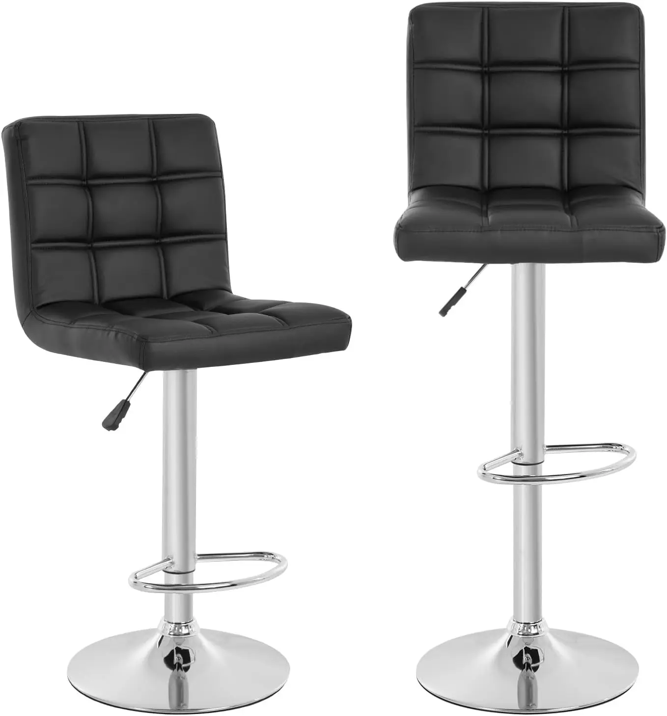 

Modern Bar Stool Set of 2 Barstools Height Adjustable Counter Height Swivel Bar Stool PU Leather Bar Chairs Hydraulic