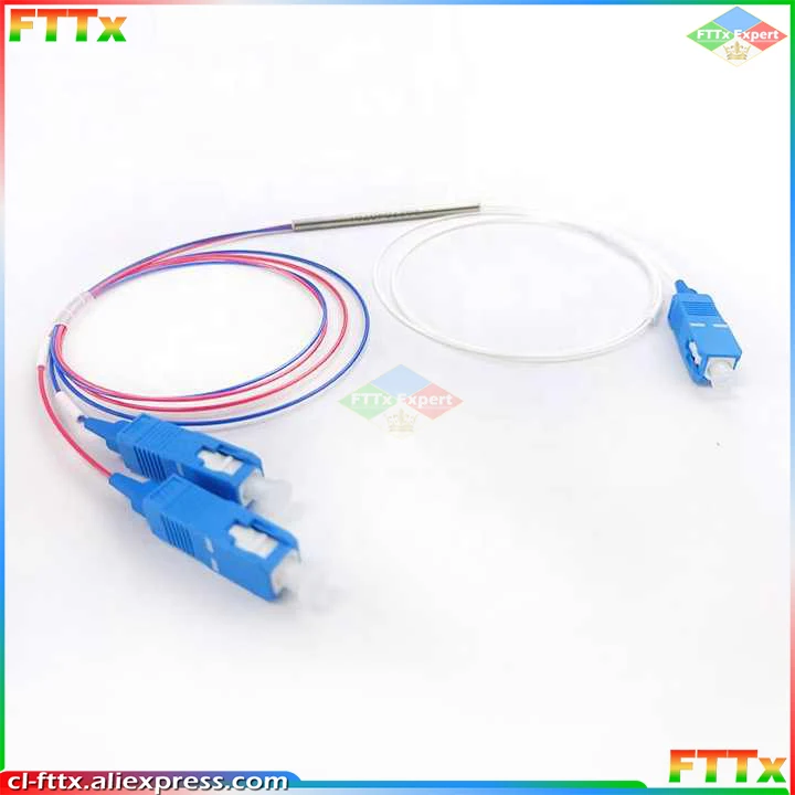 5pcs/lot Fiber Optic FBT Splitter SC UPC 1x2 With Connector 0.9mm Unbalanced Coupler Optional Split Ratio 10/90 45/55 20/80