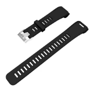 Enhanced Silicone Smart Watchband Replacement Strap for Garmin Vivosmart HR - Soft and Stylish Bracelet (Black)