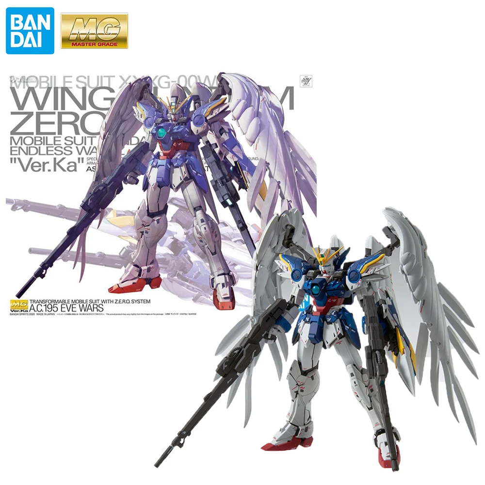 

In Stock Bandai MG 1/100 Moblle Suit XXXG-00W0 Wing Gundam Zero Ew Ver.ka Anime Action Movie Figures Model Toys Gift