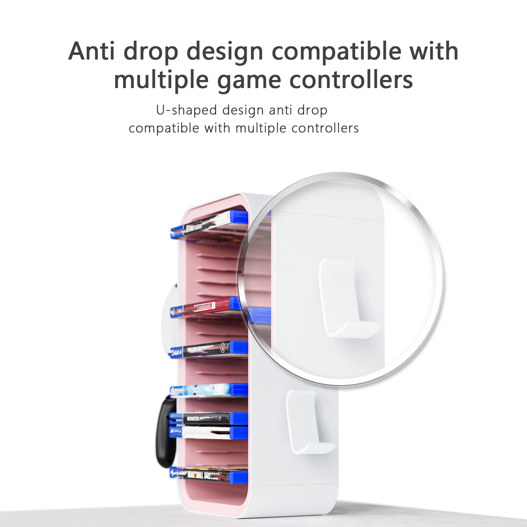 LinYuvo 게임 스토리지 타워 - PS4, PS5, Xbox, 스위치 및 블루레이용 범용 비디오 게임 정리함 - 디스크 18개 보유