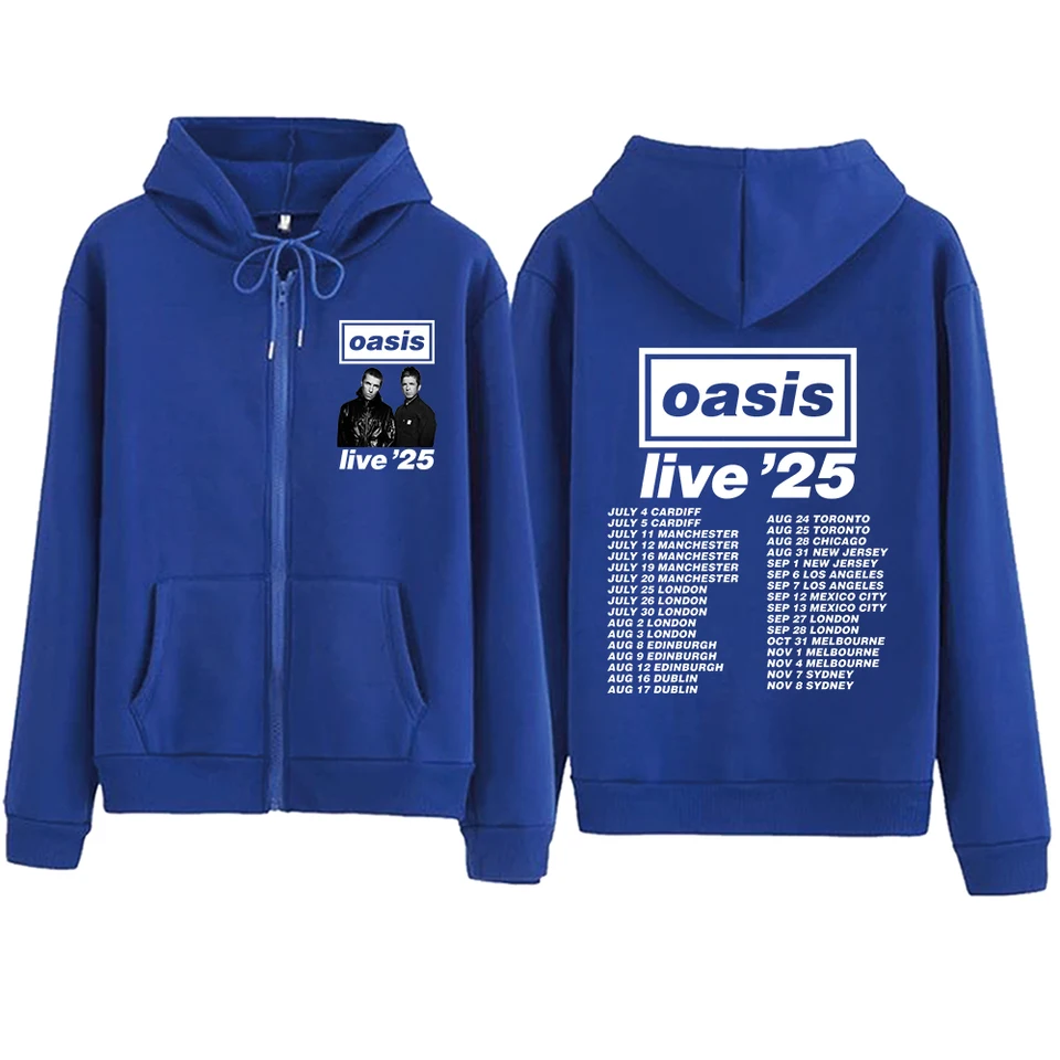 Oasis Live 25 Tour 2025 Zip Up Hoodie for Fan Hoodies Sweatshirt