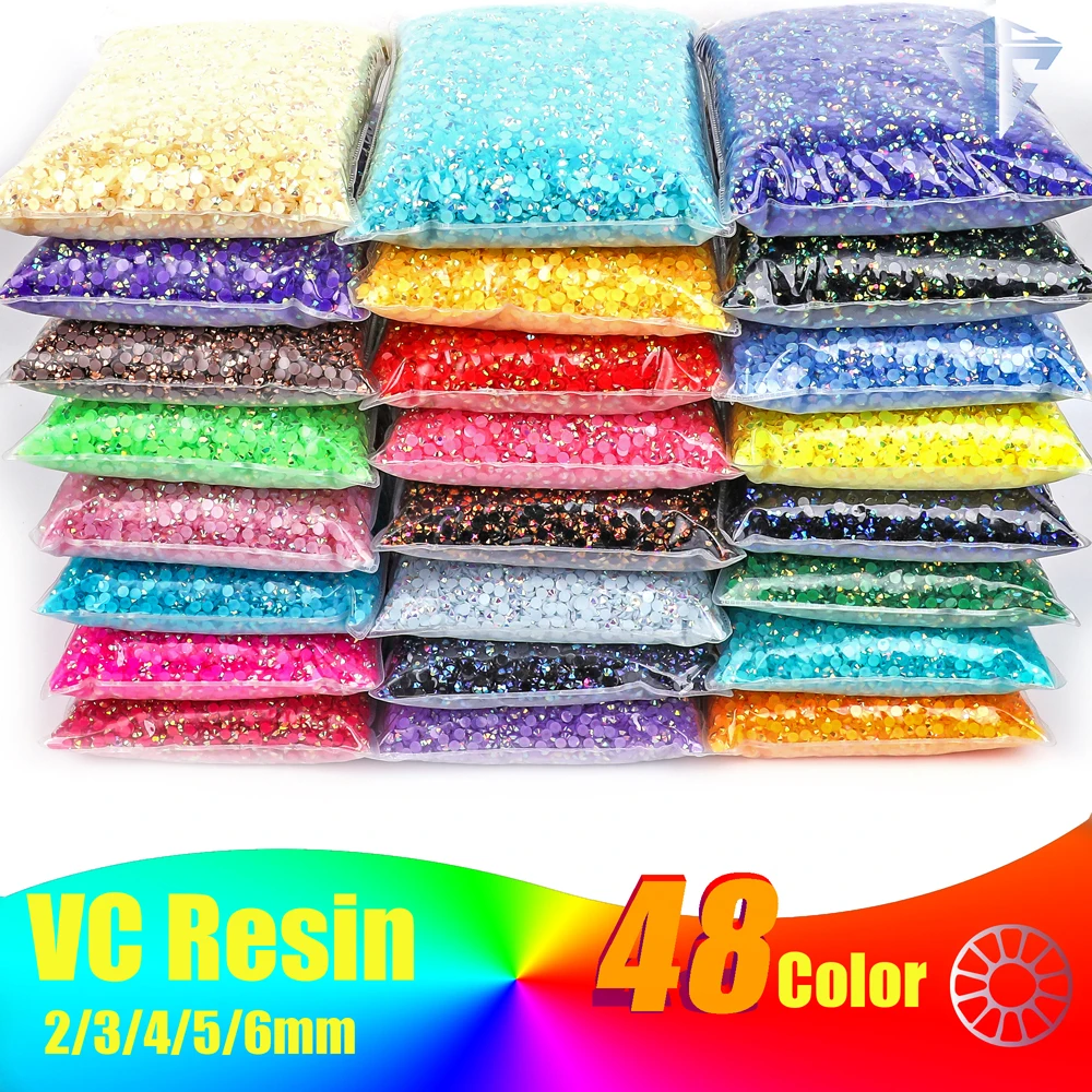 

VC Resin Rhinestone Bulk Nail Art Flatback Gem For Clothes Dress Jewelry Shoe Decoration Ab Trimmings Crystals For Crafts