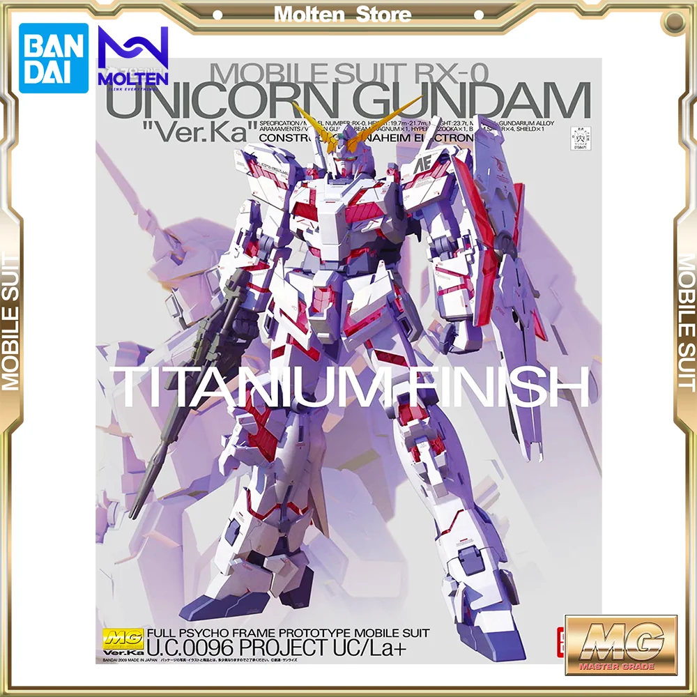 

BANDAI MG Unicorn Gundam Ver.Ka Titanium Finish 1/100 Scale Mobile Suit Gundam UC Gunpla Model Kit Assembly Anime Action Figure