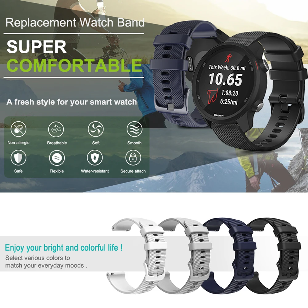 18mm 20mm 22mm Watch Strap For Garmin Venu 3/3s/2/2s Silicone