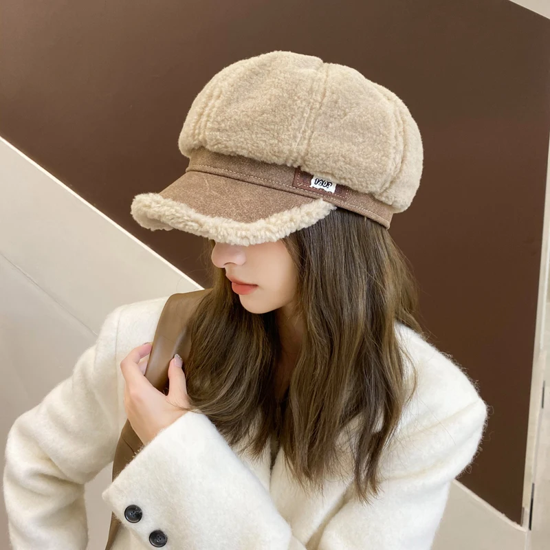 Octagonal Duck Tongue Hat for Women Korean Fashion wool hats winter hats classic hats vintage hats