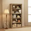 New 5 Tier Bookcase, Farmhouse Book Shelf with Storage, 71" Tall Book Case Wooden 5 Shelf Bookcase for Home Office, Living Room 3