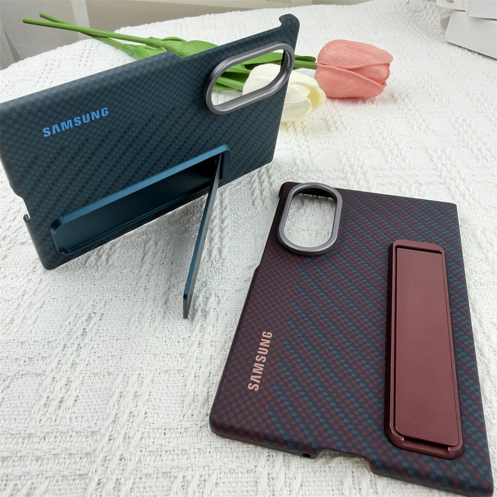 Carbon Fiber 5G Kickstand Case - Shockproof Protective Back Cover