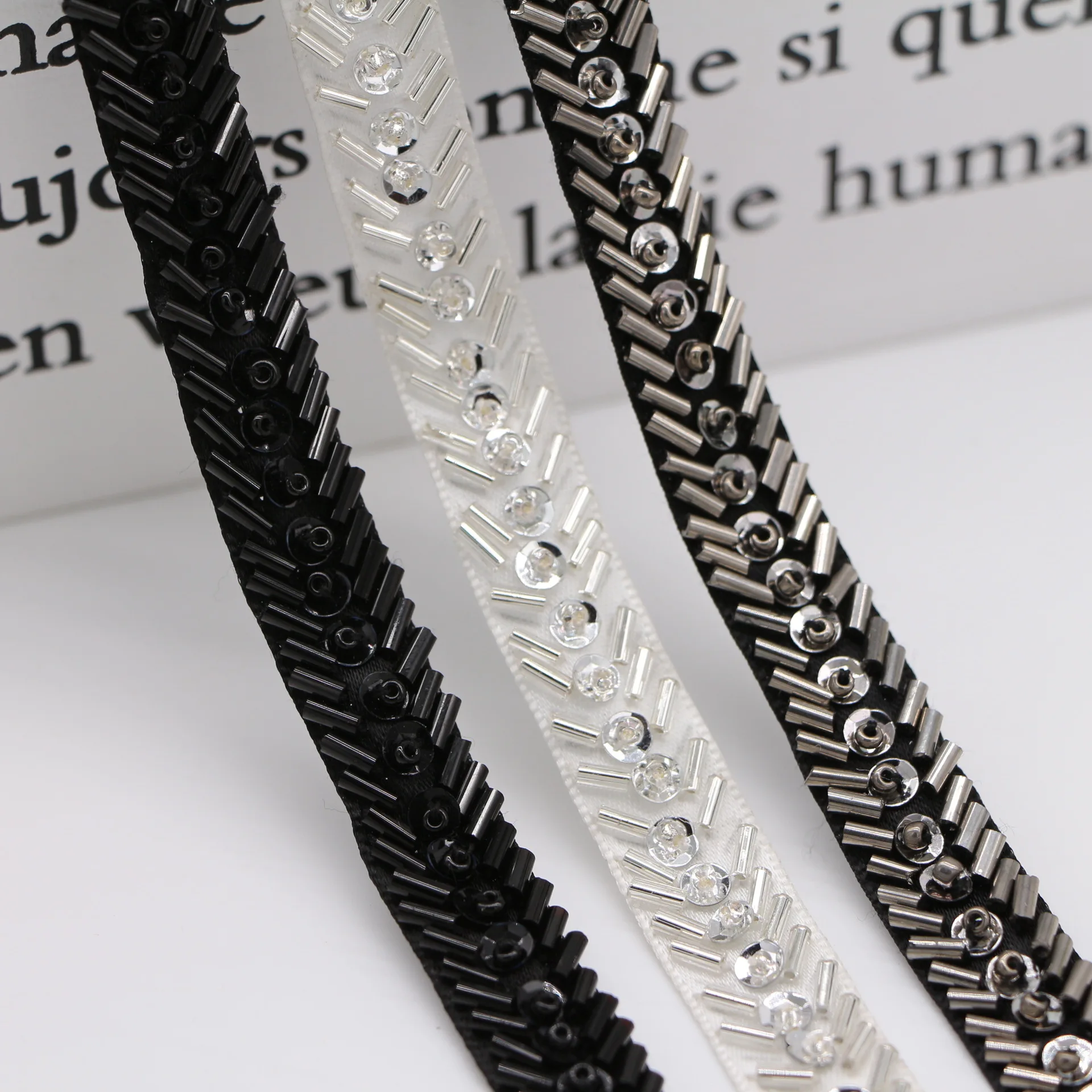 

Стеклянная кружевная отделка с блестками, 1,2 см