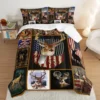 Wild Deer Comforter Sets for Kids Teens, American Flag Camo Bedding Sets Full Size Comforter Sets with 1 Comforter 2 Pillowcase 3