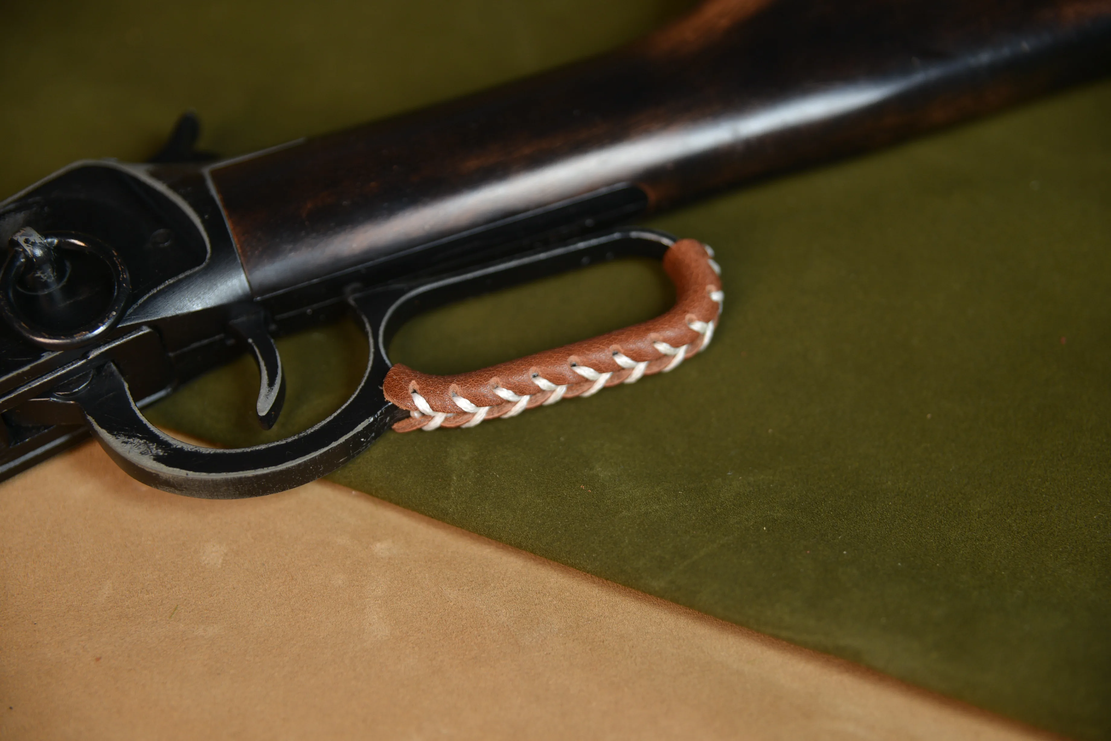 Genuine Leather Lever Wrap For Lever Action Rifles And Shotguns, Handcrafted (Brown/Black, 6-inch