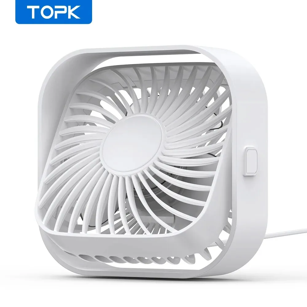 Enhanced USB Desk Fan with Strong Airflow and Quiet Operation, Adjustable Three-Speed Settings, 360° Rotatable Head