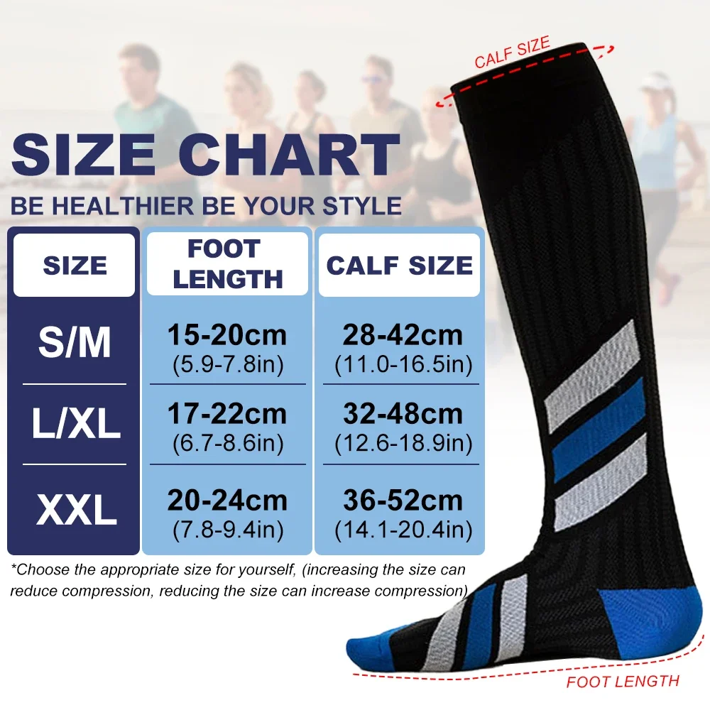 1Pair Calf High Compression Socks Men & Women 20-30 MmHg Knee High Nurse Pregnant Running Medical and Travel Athletic calf compression sleeves calf compression sleeve