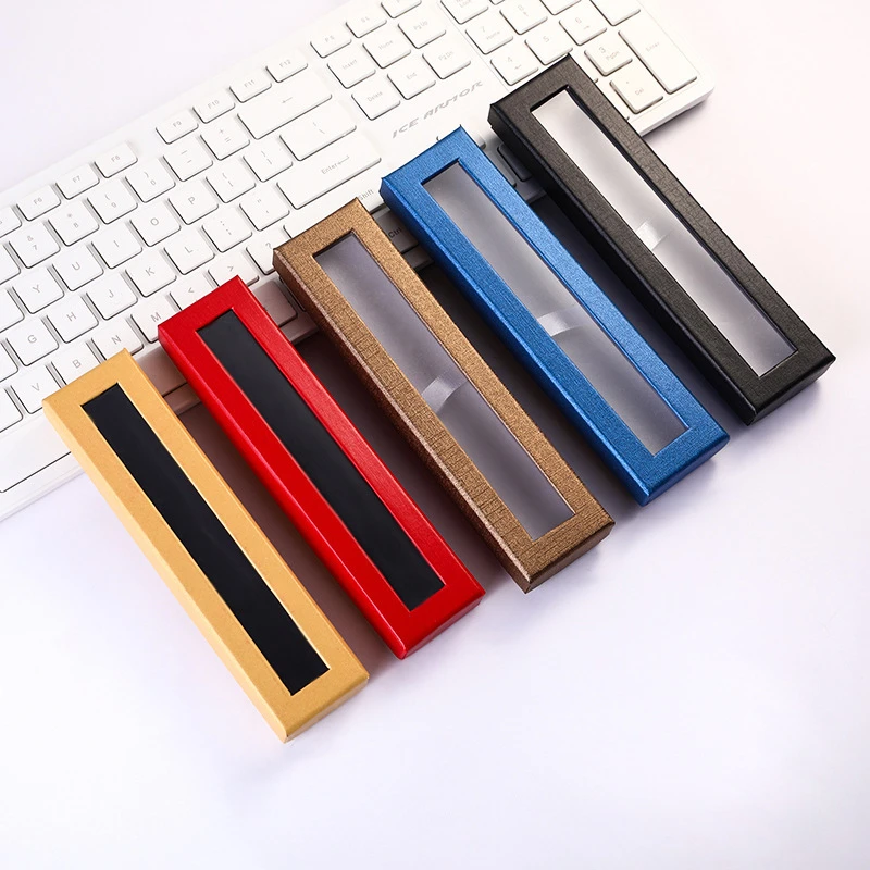 10pcs Pen Box Transparent Window Paper Packaging Gift Gel Pen Box Pencil Cases Boxes Packaging Jewelry Gift Pencil pencil cases stationery box