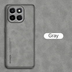 Sheepskin Matte Shockproof Hard Back Case with Camera Protection and Soft Frame for Honor X6c (Gray - 03)