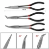 3/5Pcs Needle Nose Pliers Set 11 Inch Carbon Steel Long Reach Pliers 25/45/90 Degree Bent Nose Plier O-Shaped Circle Pliers 6