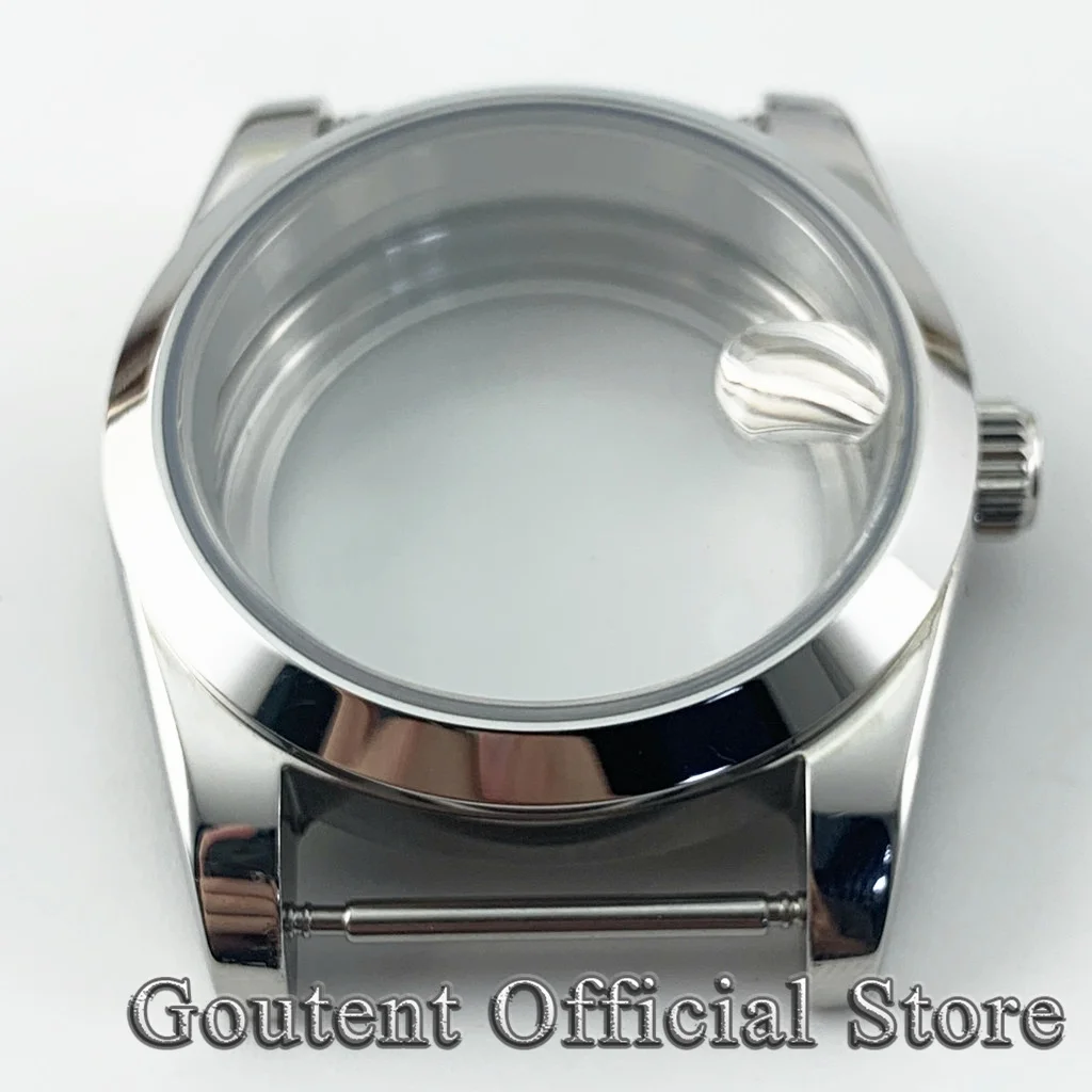 Goutent 실버 사파이어 크리스탈 케이스 스트랩, PT5000, NH34, NH35, NH36, Miyota 8215, ETA, 2824, ST2130, 자동 무브먼트, 36mm, 39mm