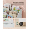 Kids Bookshelf and Toy Organizer, Toy Storage Chest and Bookcase with 3 Shelves, Storage Box with Wheels, Multipurpose 5