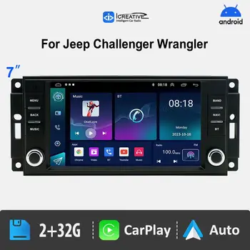 Reproductor Multimedia para coche JEEP Grand Cherokee Liberty Wrangler Chrysler, Perillas duales de 7 pulgadas, Radio Android, 2-32GB, Carplay, GPS, WiFi 1