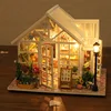 DIY Wooden Flower Garden Cottage Doll Houses Miniature Model Kit Casa Dollhouse with Furniture Lights for Friends Birthday Gifts 3