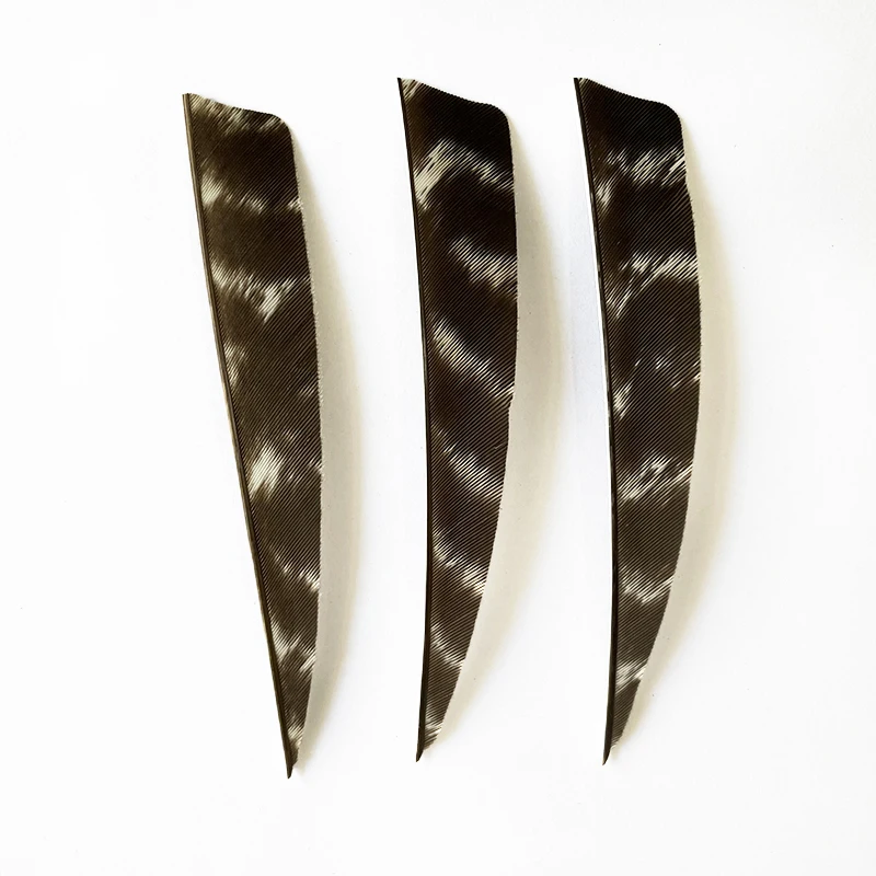 50 Pcs IBOUNFOX Natural Feathers for Wooden Carbon Arrow 3/4/5 Inch Turkey Archery Feathers Fletching Right Wings 5