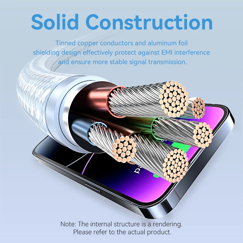 벤션 USB C 케이블 27W 3A USB C-라이트닝 케이블 PD 고속 충전 케이블 USB 타입-C 데이터 케이블 아이폰 14 13 12 11 Pro Max XR용