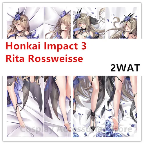 

Japanese Anime Honkai Impact 3 Rita Rossweisse Cosplay Dakimakura 2WAT Hugging Body Pillow Case Otaku Pillow Cushion Cover