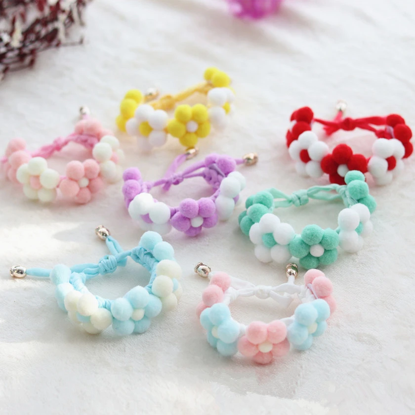 Macaron floral colorful dog collar choker bib sweet pet bow scarf cat accessories puppy neckerchief handmade Yorkie Ragdoll dog collar pet collar