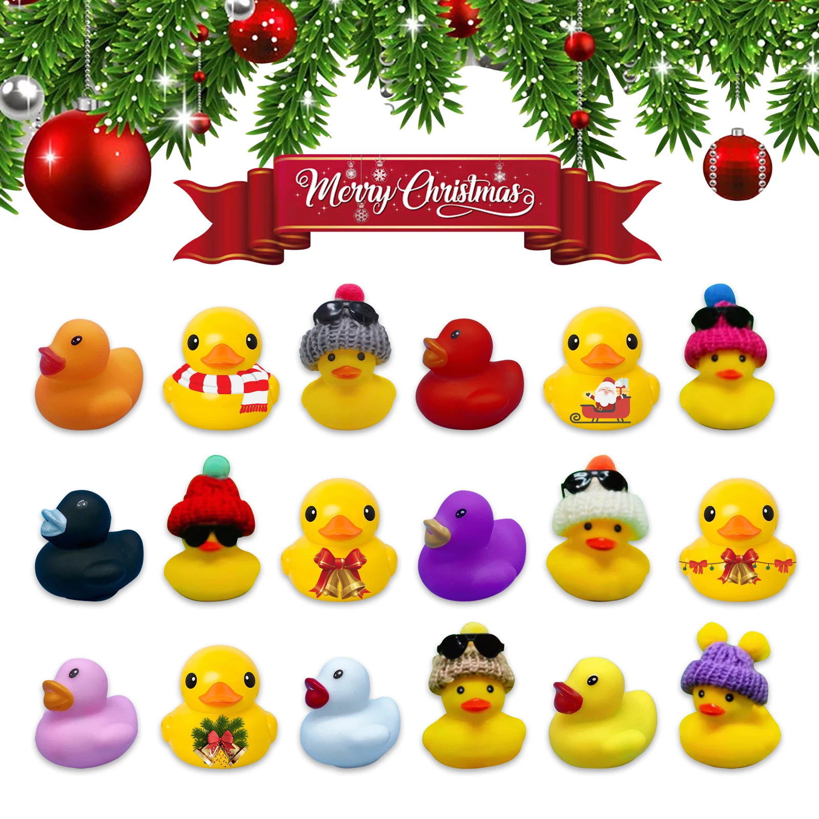 2022 Advent Calendar Rubber Ducks 24 Rubber Ducky Bath Toys Creative