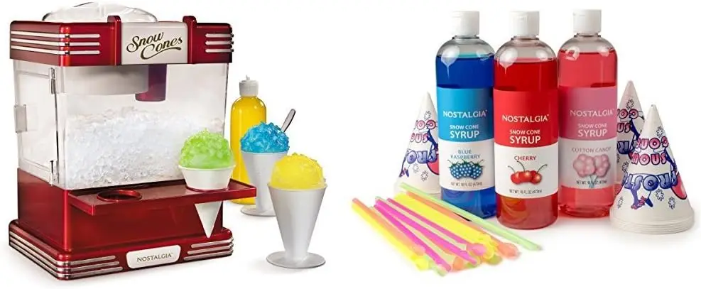

Retro Snow Cone Maker with Premium Snow Cone Syrup Party Kit