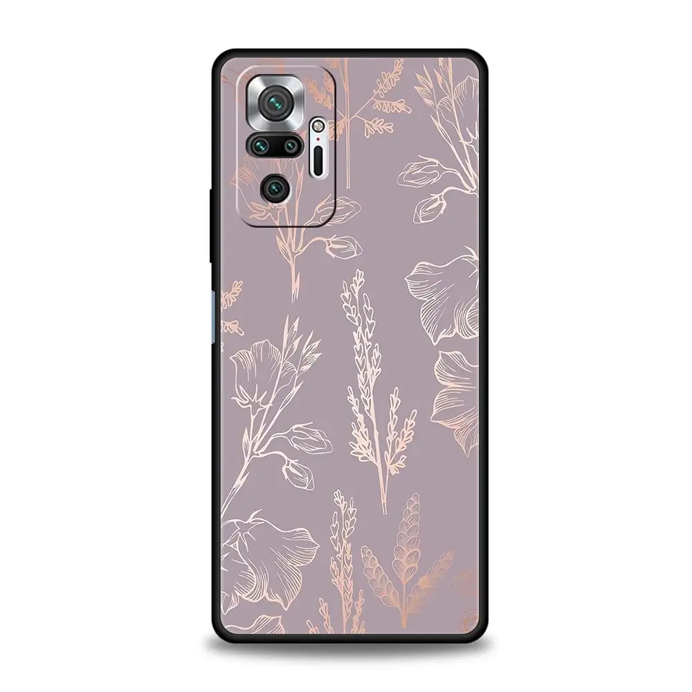 Gold Rose Love Heart Soft TPU Phone Case