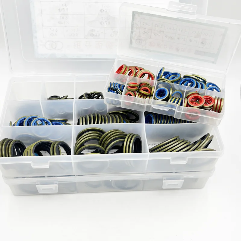NBR Metal Seal Ring M6 M8 M10-M30 High Press Hydralic Rubber Oil Pipe Seal Gasket O-Ring Gasket Assortment Kit