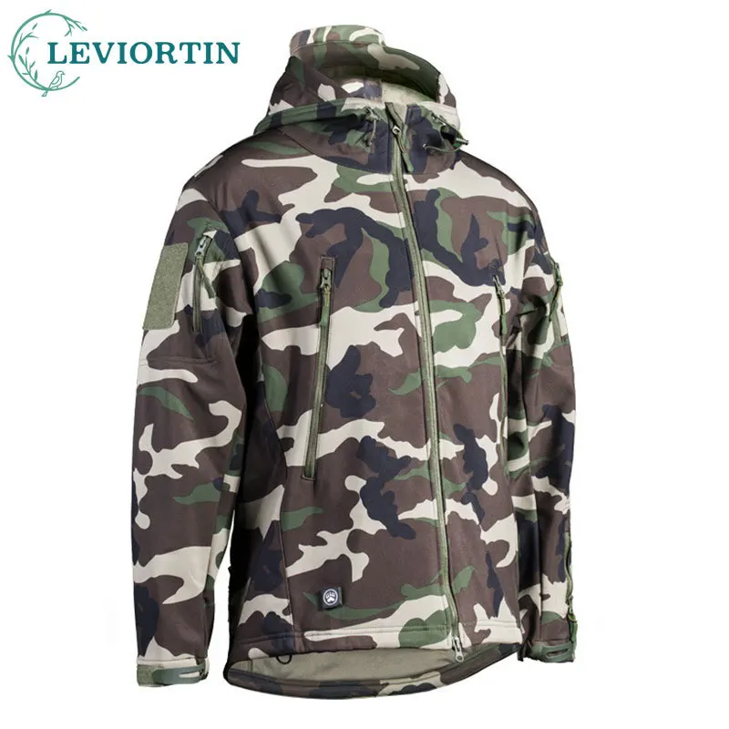 Military Shark Skin Soft Shell Jackets Men Tactical Windproof Waterproof Jacket Men Army Combat Jackets Male Hooded Bomber Coats