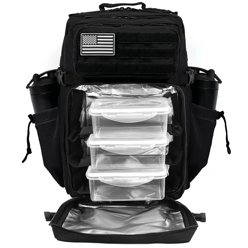45L Meal Prep Management Backpack Gym Tactical Waterproof Insulated Lunch Cooler Bag Hiking Camping Travel Rucksack